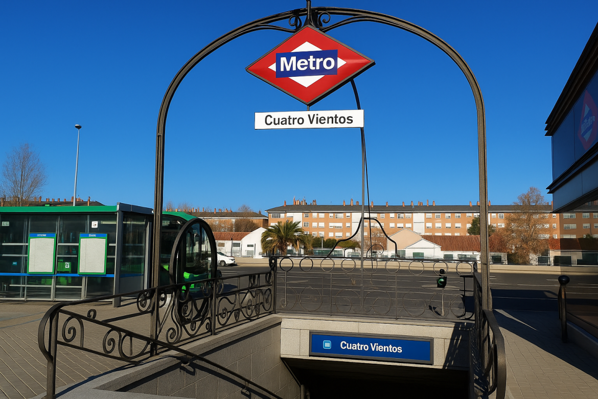 Entrada al Metro de Cuatro Vientos en Madrid