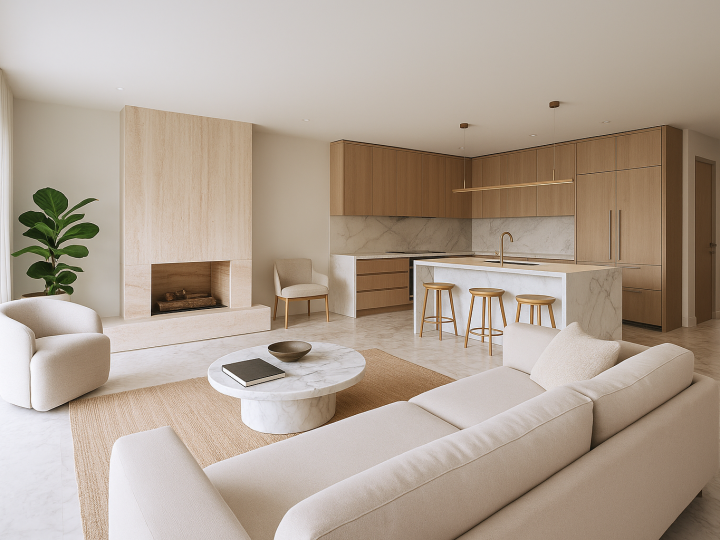 La increíble reforma de una casa familiar con el mármol como protagonista