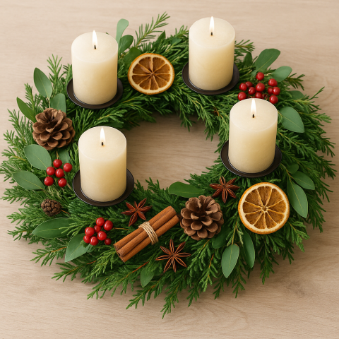 Aprende a crear una Corona de Adviento con materiales naturales de forma sencilla. Guía paso a paso, ideas de decoración y consejos