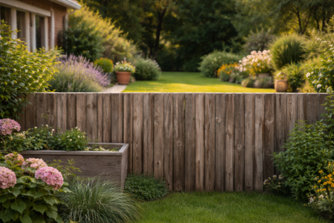 la valla del jardín como pared