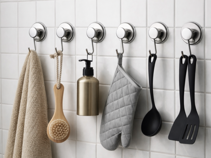 Colgar accesorios sin taladrar: la solución fácil para baño y cocina
